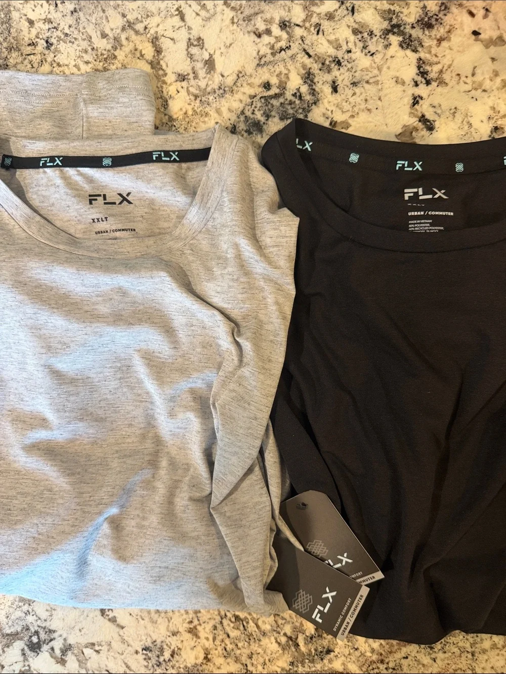 FLX 6-pack Bundle Crew Neck Tee - 4 gray and 2 black Size XXLT - NWT - Picture 1 of 5